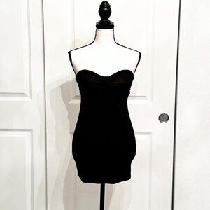 Forever 21 Long Black Sweetheart Strapless Tube Top Blouse, Size XS